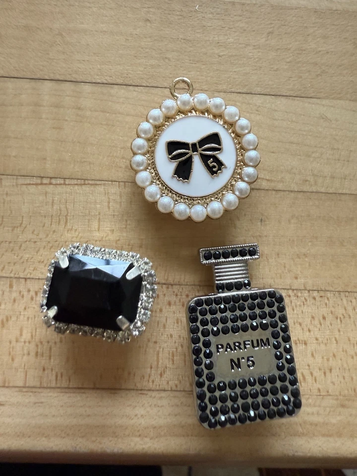 Nº CC Lote de 3 5, Jewel, Bling Compatible con Dijes de Cocodrilo Jibbitz Foto 2 de 4