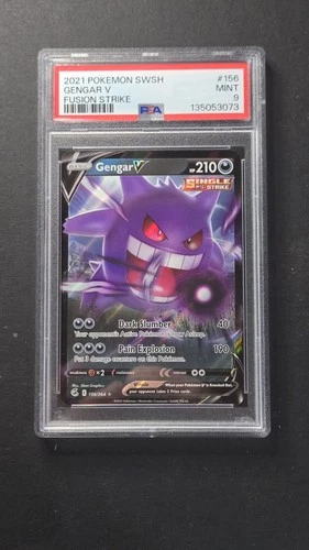 PSA 9 Gengar V 156/264 Fusion Strike Ultra Rare Pokémon 2001
