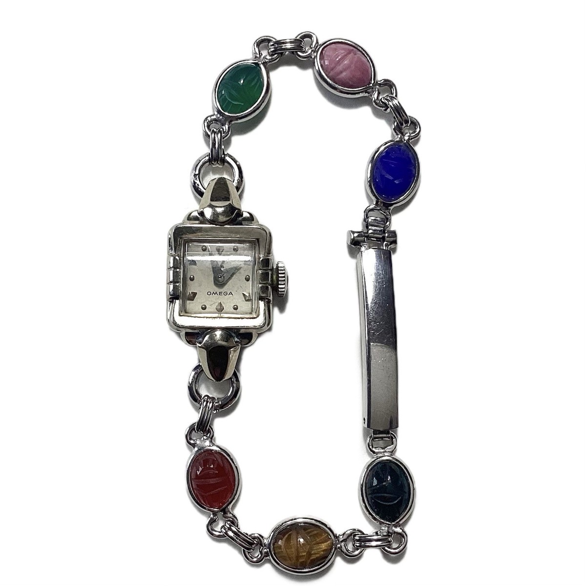 Vintage Scarab Gemstone Women\'s Watch Harve Benard Women MOP Scarab Gemstone Bracelet Oval Quartz  main image 2