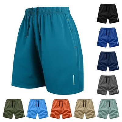 Sporthose Herren Kurze Trainingshose Fitness Hosen Mit Reißverschlusstaschen