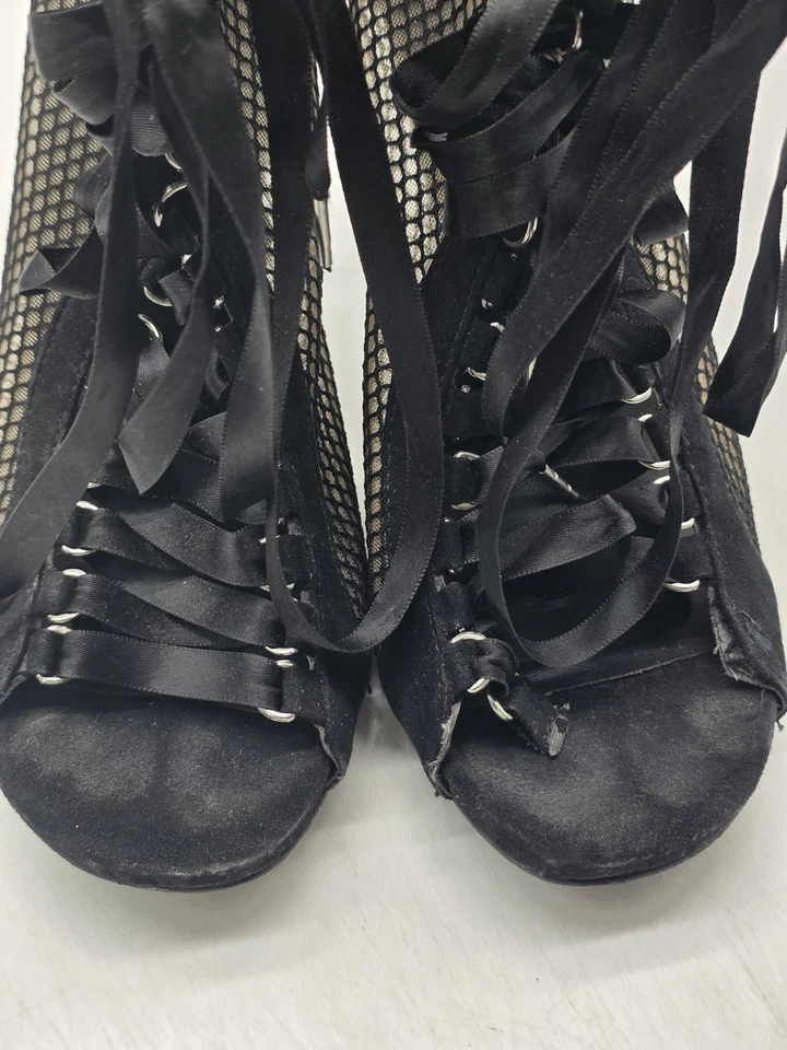 Туфли женские Steve Madden размер 8 Fuego на шнуровке сетчатые с открытым носком на каблуках FUEGO-M - Изображение 3 из 4