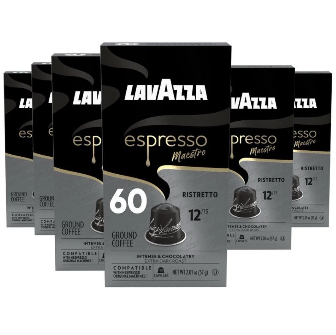 Lavazza Espresso Maestro Ristretto Aluminum Capsules 60 Capsules Exp. 01/30/2026