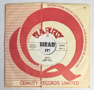 Hot Teen Popcorn Oldies 45 BOBBY RYDELL Sway  / Groovy Tonight BARRY Canada rare