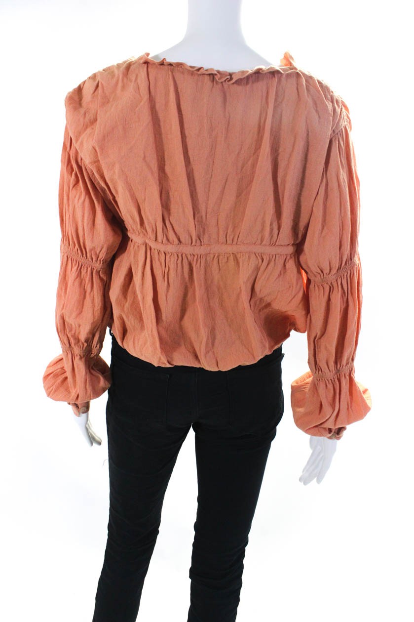 Love, Whit by Whitney Port Womens Sand Stone Peasant Top Size 6 14093696