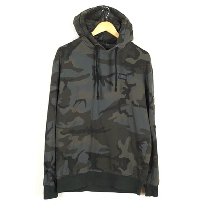 Pull homme ALPHA INDUSTRIES taille L pull vert à capuche imprimé camouflage - Photo 1/4