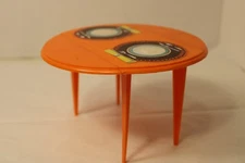 Vintage Barbie 1970 Mattel Drop Leaf Table Orange