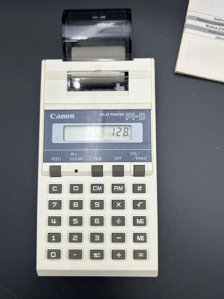 VTG Canon Palm Printer P1-D 10 Digit Calculator With partial roll Thermal paper - Image 2 of 4
