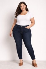Ava  Viv Women  s Plus Size 24 High Rise Skinny Jeans Dark Wash Stretch Denim