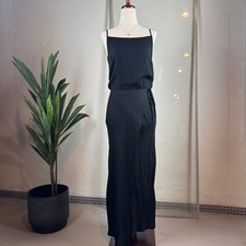 Reformation Truett Dress Women Size 2 Black NWT Square Neck Maxi Side Tie