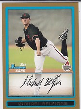 Michael Belfiore Arizona 2009 Bowman Draft Gold Border Prospect Card