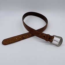 D1654 3D Mens Ostrich Print Leather Belt Removable Silver Buckle