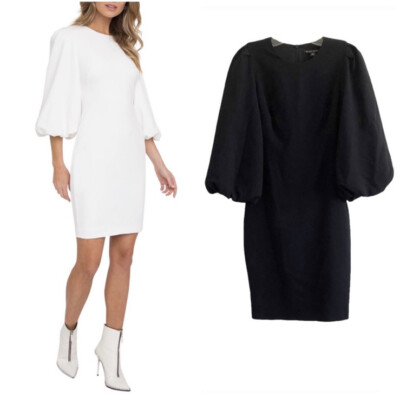Black Halo Holden Puff Sleeve Sheath Dress Size 2