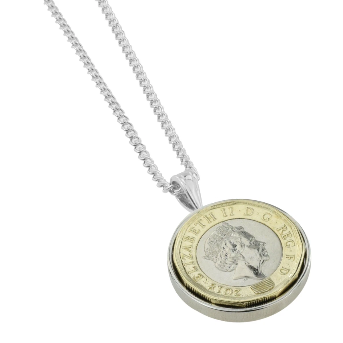 Pound coin shop necklace