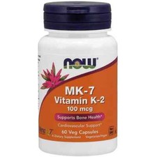 Now Foods Mk-7 Vitamin K-2 100 Mcg Veg Capsule 60cap Free Shipping World Wide