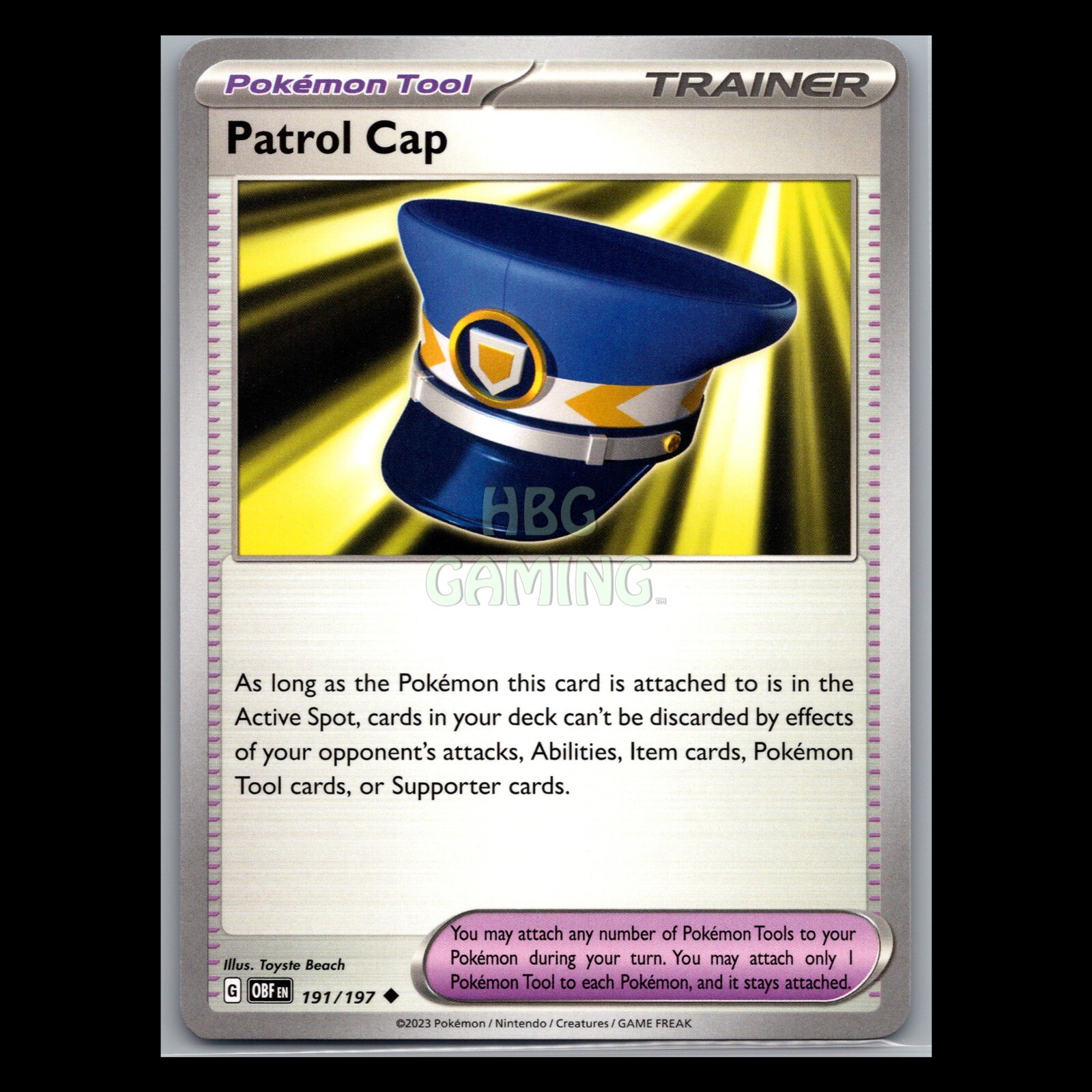 Obsidian Flames - Trainer - Patrol Cap - 191/197 - Pokemon Card