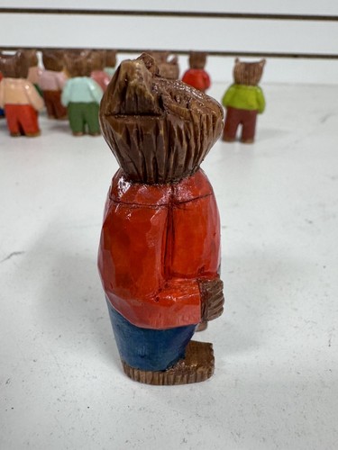 18 VTG Russian Hand Carved Wood Bears Figure Folk Art Toys Hand Painted BHN - Picture 15 of 15