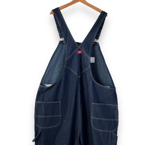 Dickies Men's Bib Overalls Jumper Pockets Zip Fly, Denim 100% Cotton Size 46X34 - Picture 8 of 10