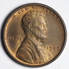 1909 V.D.B. Lincoln Wheat Cent Penny 1c Coin Collectible SOLID BU RB SUPER NICE