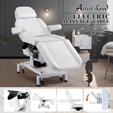 White 110V Electric Facial Bed 3Motor Massage Table Beauty Tattoo w/Remote,Wheel