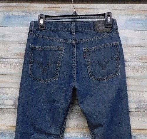 Levis Boys Jeans Denim 16 16x28 514 Slim Straight Blue - Picture 7 of 8