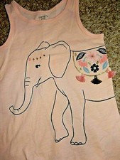 5R !WOW! NWT Size 4/5 CARTER'S Girls Pink Fancy ELEPHANT Tank Top Shirt