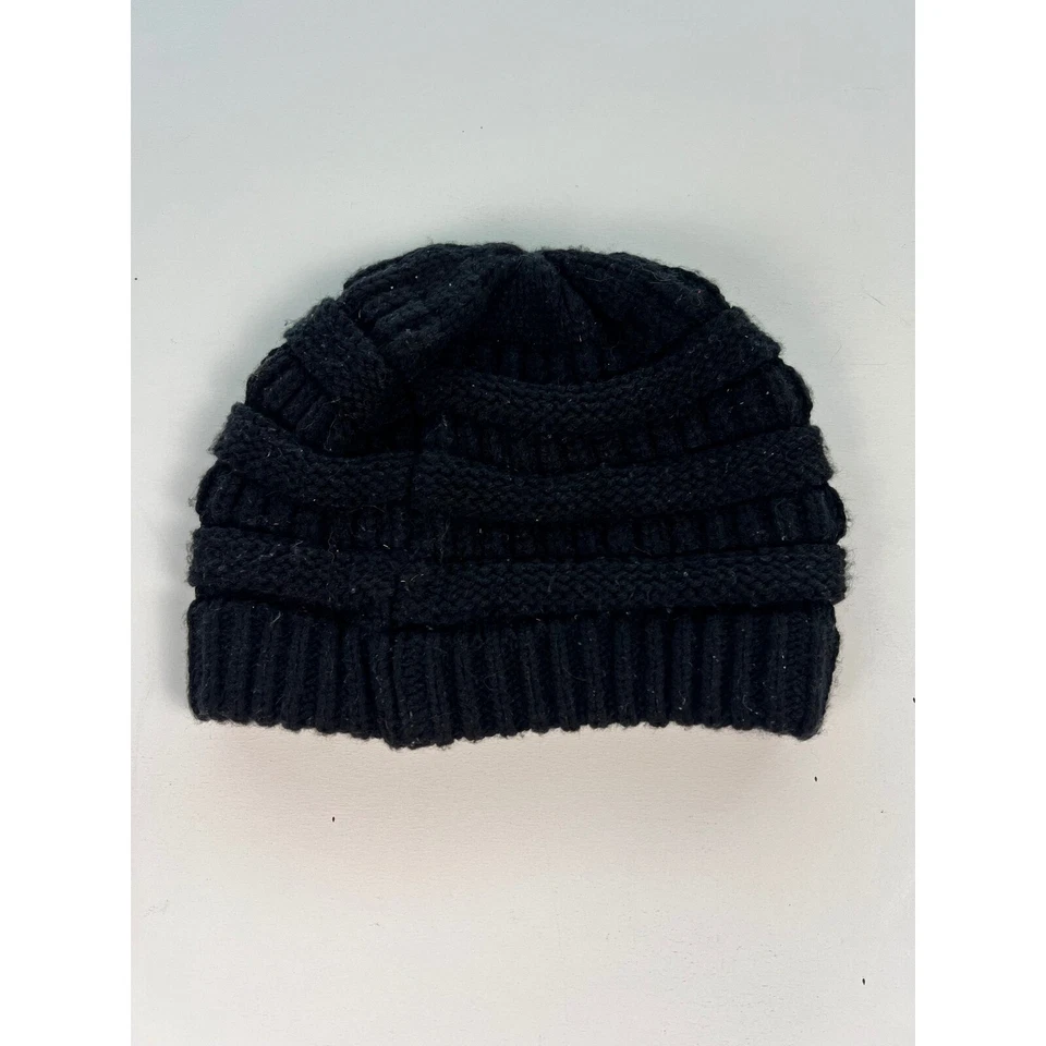 Lote de 4 CC Gorros Sombreros Invierno Cálidos Tejido Sombreros Leopardo Chenilla Acanalados Negro Foto 3 de 4