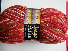 Magic Aran variegated yarn, Brick, 1 large skein 8.9 oz/250 grams