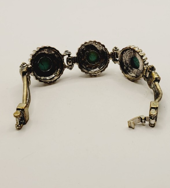 Turquoise Colored Dyed Stone Statement Bracelet  … - image 7