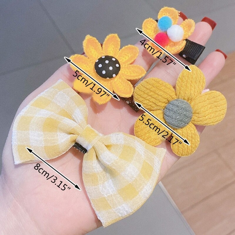 Kids Cloth Hairpins with Rabbit Designs Cute Hair Accessories for