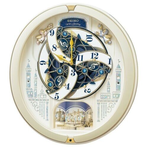 SEIKO RE579S Electric Wall Karakuri Clock light gold pearl color