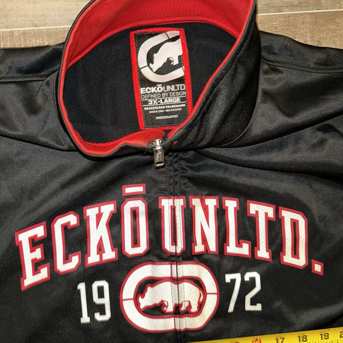 Ecko Unltd Jacket Mens 3XL Black & Red Track Streetwear Ecko Unltd Jacket Mens 3XL Black & Red Track Streetwear