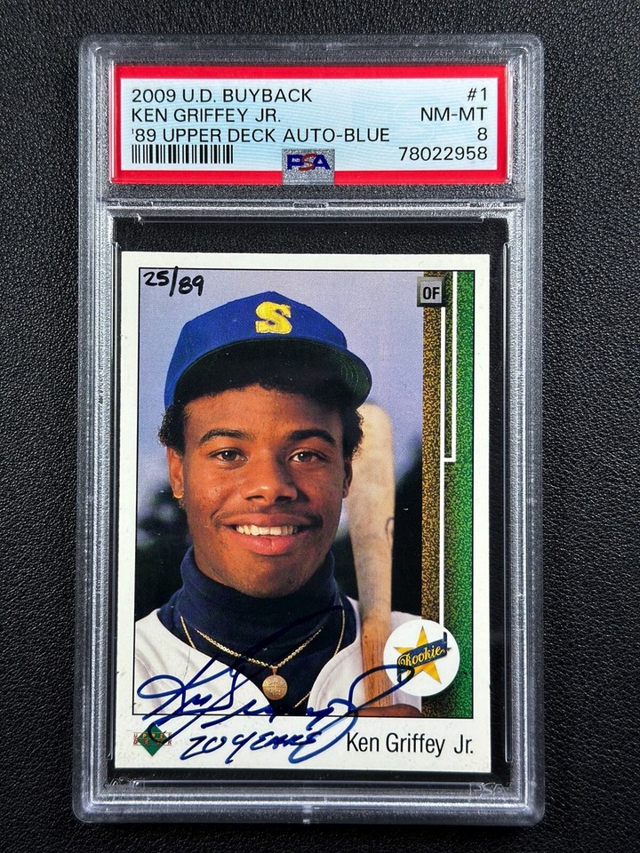 KEN GRIFFEY JR PSA 8 2009 UD BUYBACK 1989 '89 UPPER DECK ROOKIE AUTO