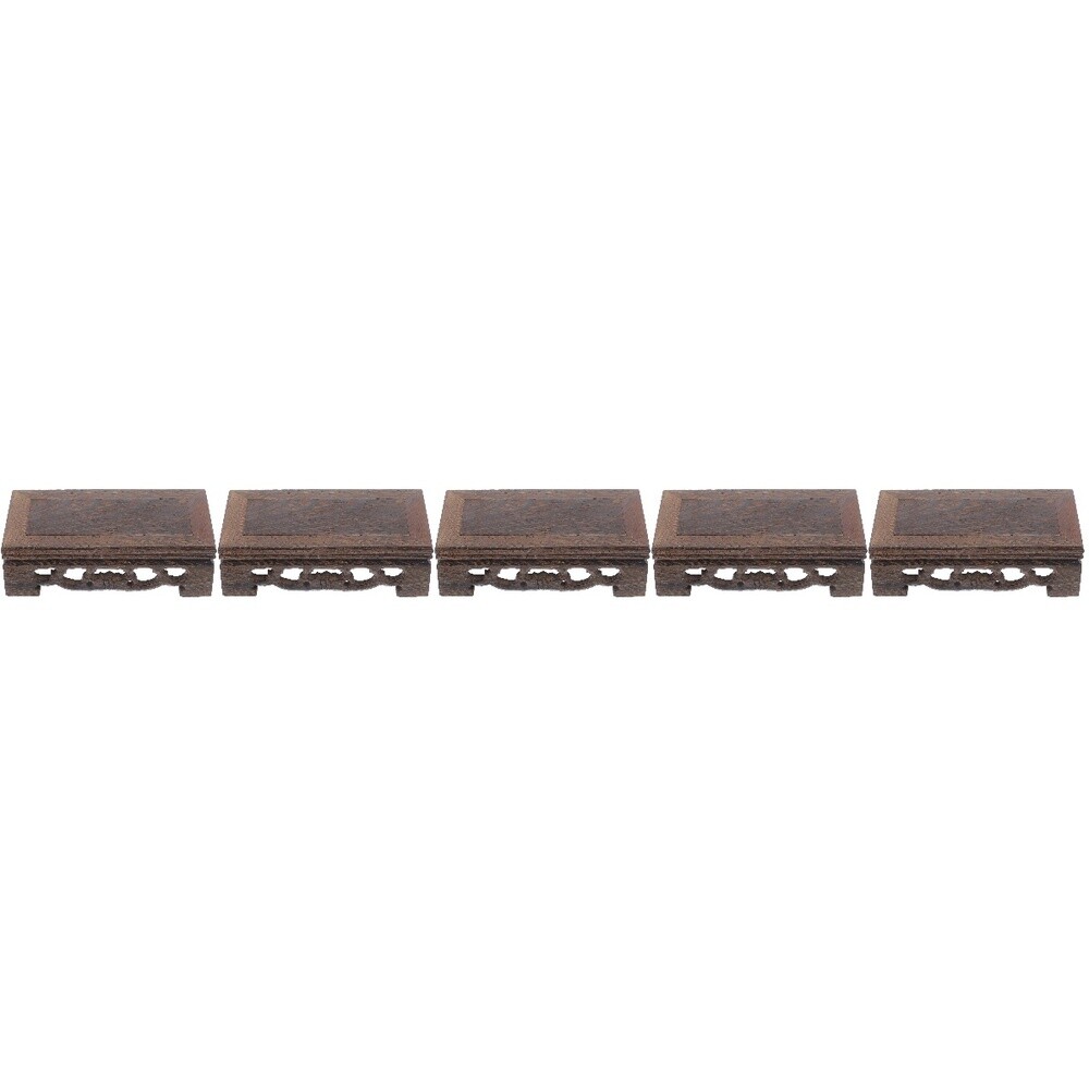 5x Decorative Square Exquisite Vintage Display Stand Wood