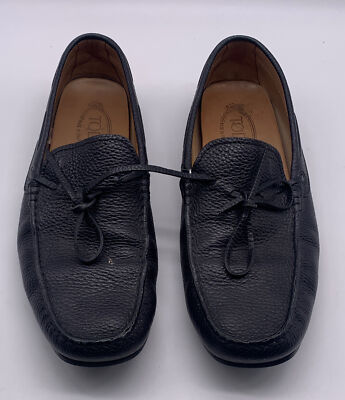 Tod\'s Black Textured Leather Loafers Tods Black Textured Leather Gommino Loafers Size Men main image 3