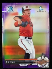 2017 Bowman Chrome Draft D. L. HALL 1st Rookie PURPLE REFRACTOR #74/250 RC SP DL