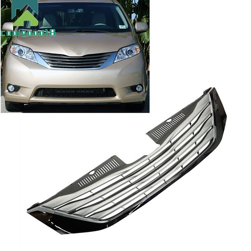Chrome Front Upper Grille Fit For 2011 2014 Toyota Sienna Mini 
