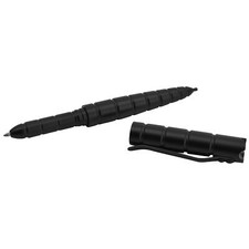 Penna a sfera tattica metallo nero clip Kubotan Tactical Pen punta in alluminio