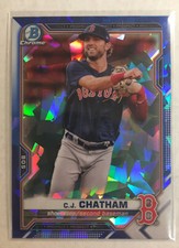 2021 Bowman Chrome C J Chatham #BCP-113 Blue Saphire Prospect