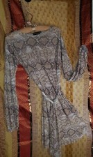 Pretty Little Thing Brown Snakeskin Mini Dress With Belt Size USA 2