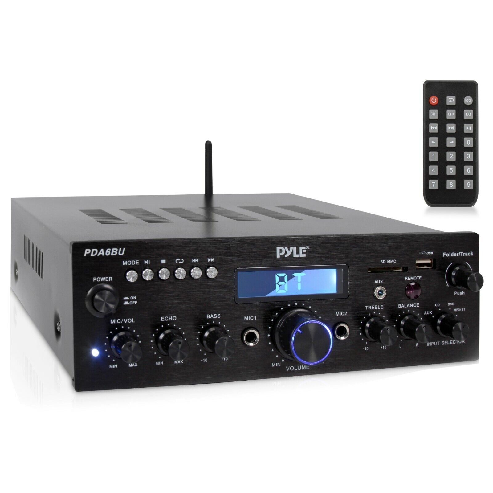 Pyle PDA6BU.5 Bluetooth Stereo Amplifier Receiver, FM Radio/USB/SD memory