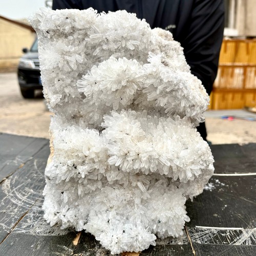 17.63LB Clear Beautiful White Chrysanthemum QUARTZ Crystal Cluster point Specime - 第 3/14 張圖片