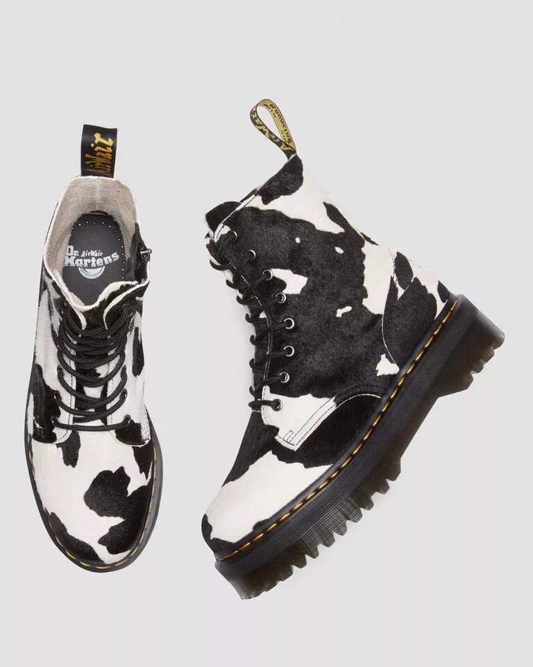 ☆【Dr.Martens】☆JADON HAIR-ON COW PRINT PLATFORM BOOTS☆ DR. MARTENS JADON HAIR-ON COW PRINT PLATFORM BOOTS MENS SIZE