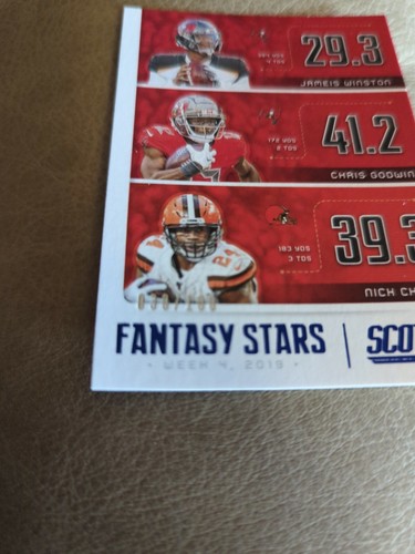 2020 Score Fantasy Stars Week 4 - Winston, Godwin, Chubb #FS-JCN Blue #/100 - Picture 2 of 3