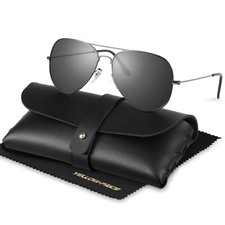 Aviator Polarized Sunglasses for Men Women UV 400 Lens Protection Metal Glasses