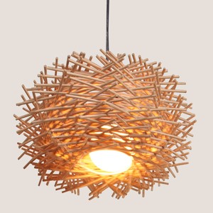 Modern Rattan Bird Nest Pendant Lamp Weaving Ceiling Light