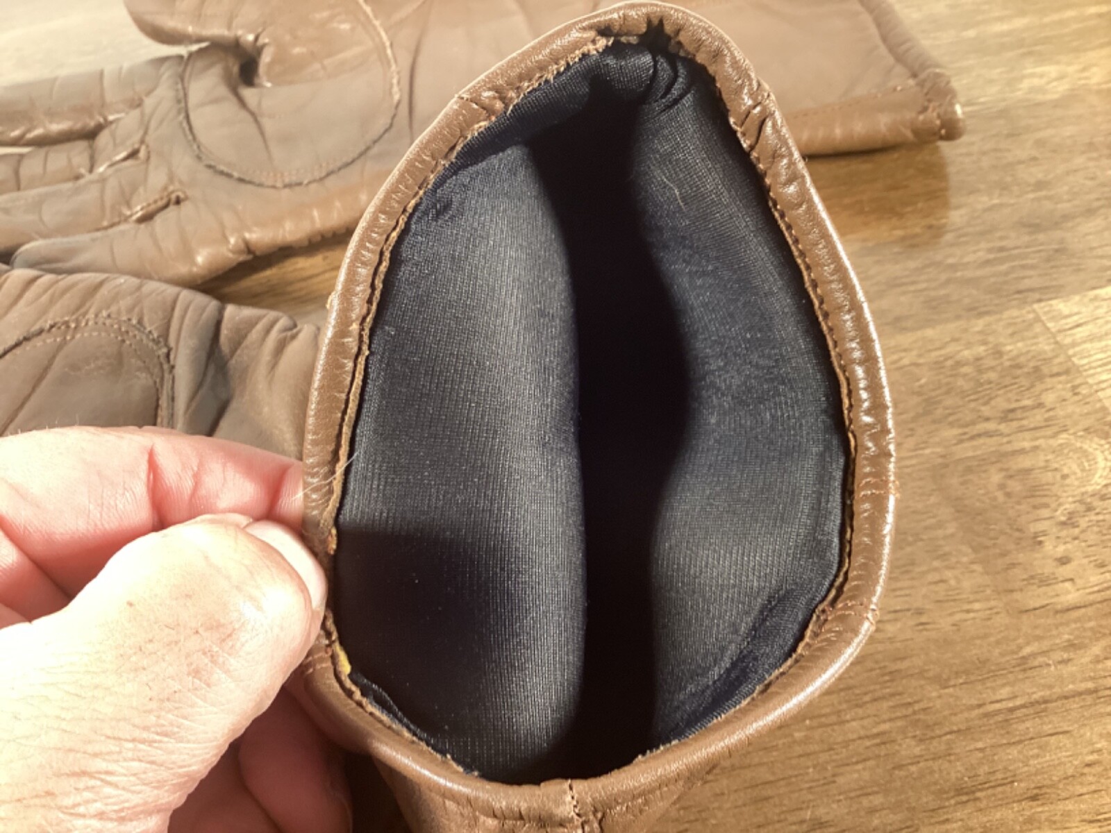 YAMAHA SNOWMOBILE GLOVES BROWN LEATHER VINTAGE MENS SZ. LARGE