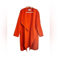 Hobbs London Coat Womens 12 Odelia Wrap Wool Blend Rust Cape Designer