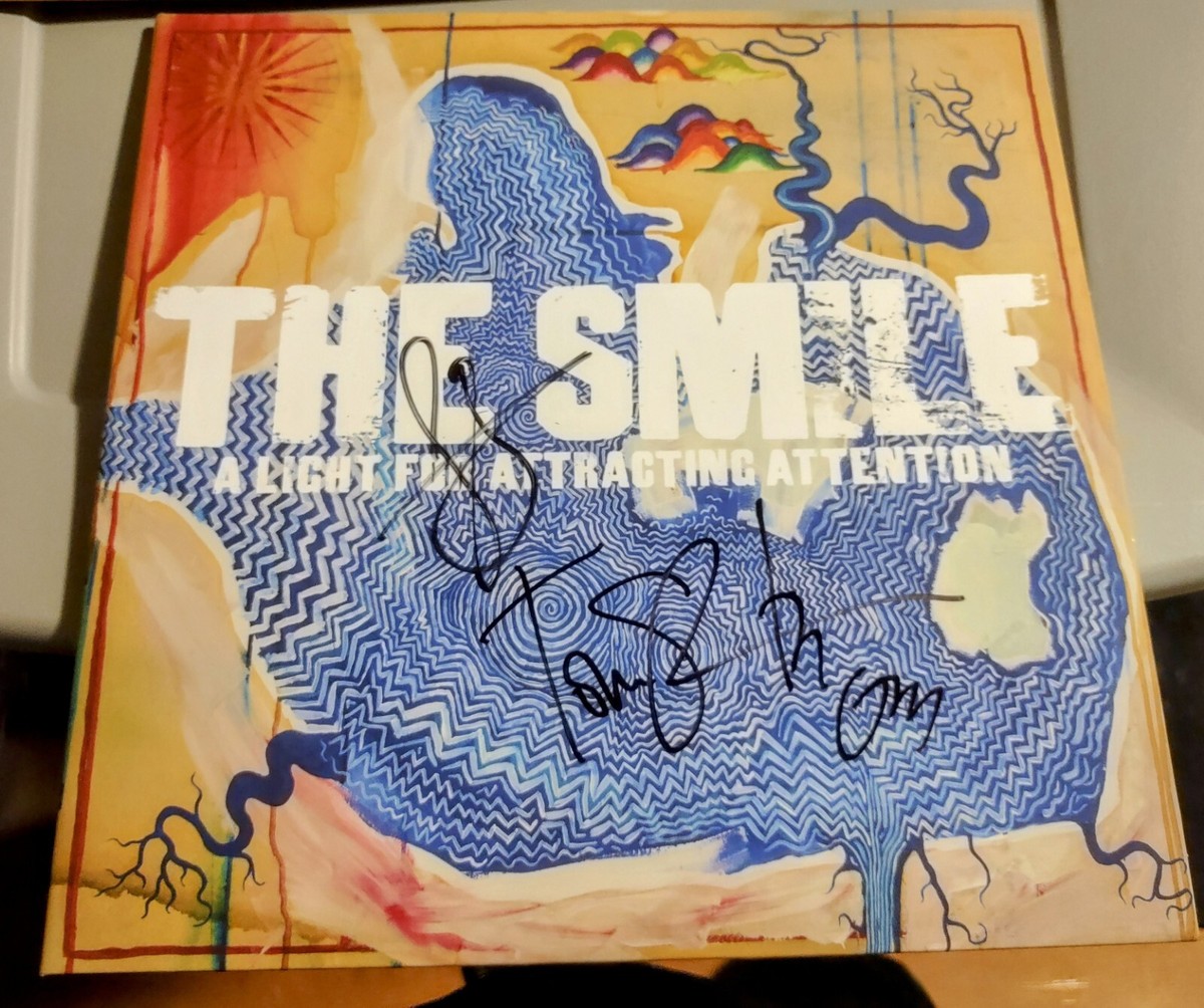 THOM YORKE JOHNY GREENWOOD TOM SKINNER SIGNED THE SMILE ALBUM