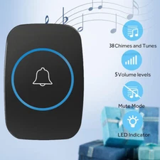 CACAZI New Wireless Doorbell Waterproof 300M Remote US Plug smart Door ringer