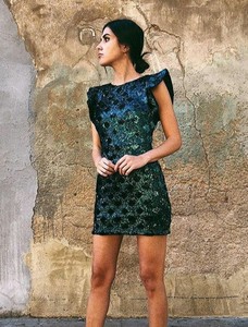 zara green sparkly dress